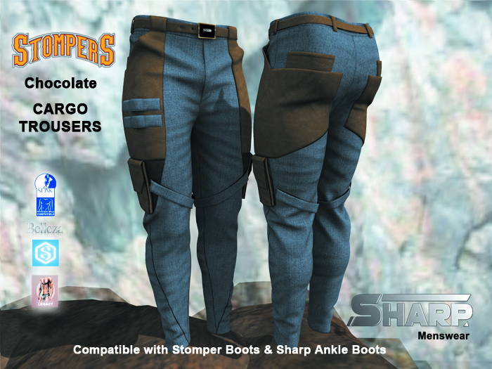 Second Life Marketplace Sharp Cargo jean Chocolate leather